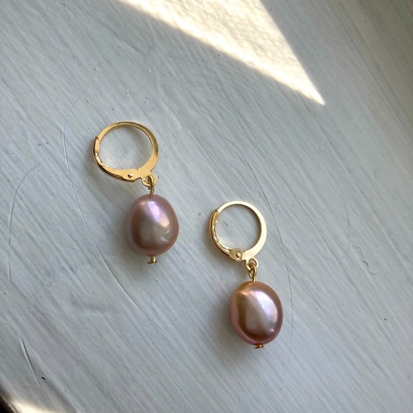 Handmade earrings- Pearl earrings ; baroque style; baroque pearls - Picture 2 of 3